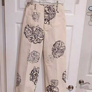 Denim wide leg pants